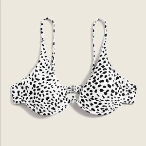 SHEIN DALMATIAN PRINT UNDERWIRE BIKINI TOP